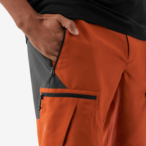 Pantalones Cortos Cargo Naranja para Hombre, Cintura Alta, Cierre con Cordón, Secado Rápido, Poliéster Elástico, Estilo Casual con Bolsillos, Logotipo Frontal - Product Image 5