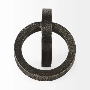 Sculpture en métal artisanale, style moderne, œuvre d'art abstraite pour la décoration d'hôtels de luxe, de maisons, de bureaux et de restaurants, figurine en aluminium dorée - Product Image 3