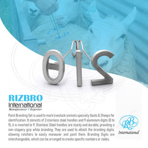 Juego de 3 marcadores de ganado de acero inoxidable con números del 0 al 8, 9 dígitos de aleación de aluminio, 6 invertidos, 9 para marcar ganado - Product Image 6