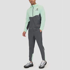 Custom Two Piece Hooded Solid Streetwear Tracksuit Men's Sportswear Fitness Training Jogging Set Breathable Windproof <b>Fleece</b> - Product Image 2