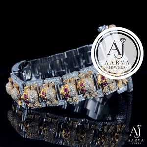 Reloj Mecánico Automático para Hombre Aarva Jewels, Estilo Hip Hop, Acero Inoxidable, Diamantes y Moissanita - Product Image 3