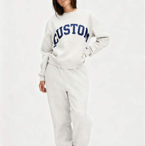 Women's Oversized Crew Neck Sweatshirt Solid Color Long Sleeve Knitted Letter Print Front Autumn Wear Mock Neck <b>Applique</b> - Product Image 4