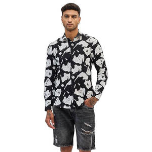 2022 camisetas de vestir de franela con estampado de logotipo personalizado para hombre, venta al por mayor, camisa informal con cuello de Polo, manga larga de algodón - Product Image 3