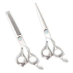 Tijeras de Peluquería Profesionales de 6 Pulgadas, Acero 440c, Tijeras de Entresacar, Tijeras Planas para Barberos y Peluqueros - Product Image 1