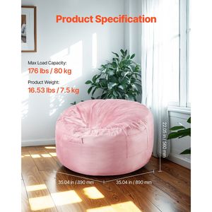 Poltrona Sacco Rotonda da 3 Piedi con Rivestimento Rimovibile e Lavabile, in Schiuma Memory 25D Morbida e Liscia, Set Divani Gonfiabili - Product Image 2