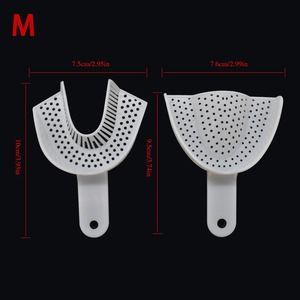 Juego de Bandejas para Impresiones Dentales de Plástico Blanco, Superior e Inferior, Tamaños S, M, L, Herramienta Manual de Odontología, Material de Laboratorio, CE - Product Image 3