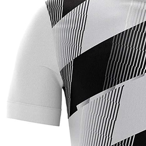 Maillot de football sublimé pour homme, col rond, manches courtes, polyester anti-humidité, design rayé, vêtements de sport toutes saisons - Product Image 4