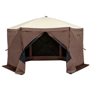 Gazebo Pop-Up a Strato Singolo con Tenda a 6 Lati 12.5x1 con Teli Antivento Rimovibili e Finestre a Rete, Riparo Solare - Product Image 3