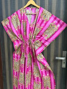 Women Floral Print Cotton Straight Caftan Maxi Dress Regular Fit Daily <b>Beach</b> Cover up Summer Resort Wear Boho Loungewear - Product Image 2