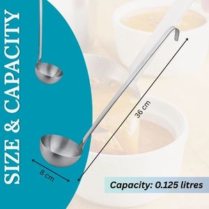 High Quality Item Kitchen Accessories Supplier Serveware Wholesale Custom Logo Silver Long Stainless Steel Ladle Cooking Usage - Product Image 5