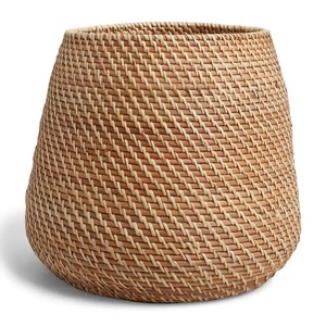 Panier de rangement rond en rotin naturel tissé à la main, écologique, moderne et multifonction, fabriqué à Hanoï - Product Image 4