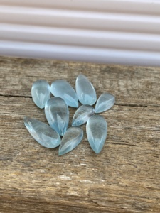 Lot de pierres d'aquamarine naturelle, forme poire, cabochon, beauté naturelle, bonne couleur et qualité, pour la création de bijoux, 20,48 carats - Product Image 5