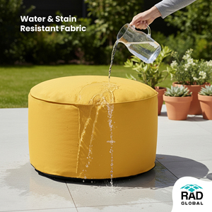 Housses de pouf rondes de qualité supérieure pour l'extérieur - Parfaites pour les balcons, les patios et les terrasses de piscine - Product Image 2