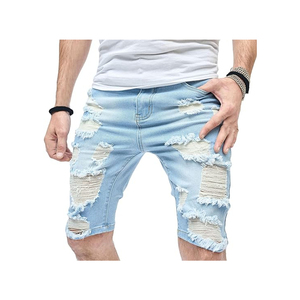 Men Denim Shorts Solid Color <b>Slim</b> Fit Denim Shorts Bottoms with Best Quality Hot Sale Men's Denim Mid Waist Skinny <b>Slim</b> Fit - Product Image 4