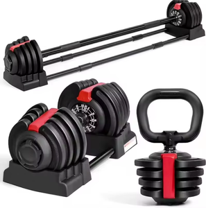 ACHETER NOUVEAU Lot de haltères multifonctions de 18 kg, kettlebells et haltères réglables pour l'entraînement du corps et des jambes, prêt à être expédié - Product Image 1