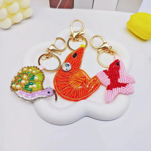 Handmade Beading Embroidered Fabric Keychain Mini Marine Animals Lobster Clasp Keychain Classic Luxury Fashion Matching Bag - Product Image 2