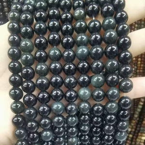 Perles rondes en obsidienne arc-en-ciel naturelle, pierres précieuses lisses pour bracelet, collier, bijoux DIY, lot en vrac - Product Image 1