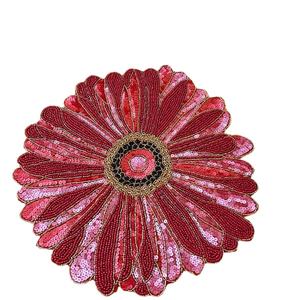 Colourful Embroidered Beadwork Table Mat in a Unique Garden Design Rectangular <b>Placemat</b> for Spring Summer Entertaining Outdoor - Product Image 4