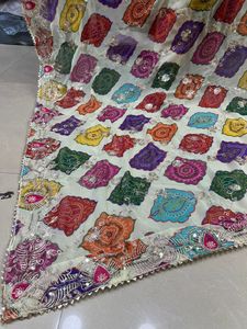 Dupatta Vintage de Georgette Puro con Diseño Tradicional de la Colección NRI, Accesorio de Moda Étnica - Product Image 3