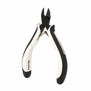 Ciseaux micro-coupants noirs OEM à tête ovale rainurée, fabriqués en acier inoxydable de haute qualité, durables et de précision pour la coupe de fil de bijouterie - Product Image 3