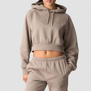 Sweat à capuche court streetwear délavé, 100% coton épais, lavable, avec broderie de logo personnalisé et impression numérique, idéal pour l'hiver - Product Image 1