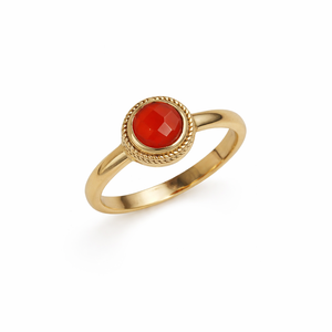 Natural Red Carnelian <b>Ring</b> 925 Sterling <b>Silver</b> Gold Plated Bezel <b>Set</b> Handmade Minimalist Gemstone <b>Ring</b> for Women Wholesale - Product Image 1
