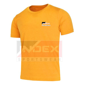 เสื้อยืดแขนสั้นผู้ชายสีส้ม คอโอ ทรงปกติ ผ้าฝ้ายเจอร์ซีย์ ระบายอากาศได้ดี ชุดกีฬาลำลอง โลโก้ด้านหน้า - Product Image 1