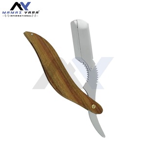Professional Barber Straight Razor Stainless Steel <b>Swing</b> Lock Custom Color <b>Wooden</b> Handle Single Blade Shaving Razor Face Groom - Product Image 4