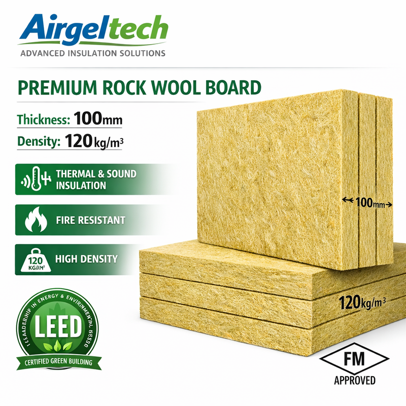 120kg m Rock Wool Board 100mm