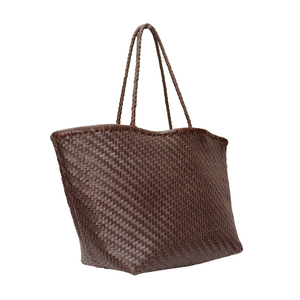 Bolso Tote de Cuero Marrón Tejido a Mano para Mujer |   Bolso grande tejido para el hombro |   Bolso de Playa de Cuero Hecho a Mano, Estilo Casual y a la Moda - Product Image 2