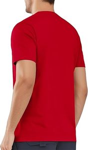 เสื้อยืดคอกลมแขนสั้นผู้ชายแบบลำลองทรงปกติสีทึบสีแดง 2027 - Product Image 4