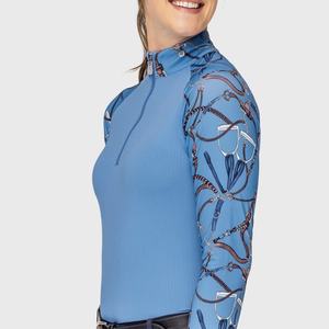 Plus Size Women Equestrian Baselayer Curvy Fit Stretch Full Sleeve <b>Riding</b> Shirt Comfortable Horseback <b>Riding</b> Top - Product Image 2