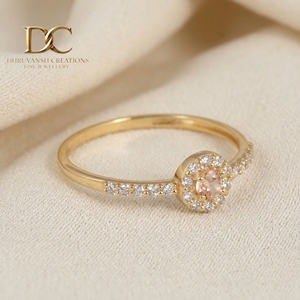 Anillo de Boda de Diseño Elegante en Oro Amarillo Sólido de 14 Quilates con Diamante Cultivado en Laboratorio y Morganita, Certificado IGI, Joyería de Lujo para Mujer - Product Image 2