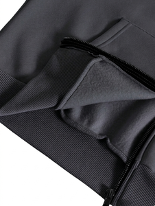 Men Winter Hooded 2-Piece Active Athletic Fitness Jogging <b>Sweat</b> Suits Full Zip Quick Dry Breathable Eco-Friendly - Product Image 6