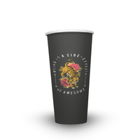 Gobelets à café en papier jetables à paroi simple 8/12/16/20/22 oz, revêtement PE, qualité alimentaire, recyclables, impression personnalisée pour eau minérale