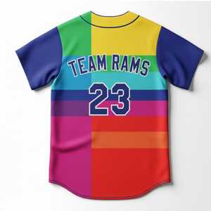 Maillot de baseball personnalisé OEM respirant à col en V et manches courtes avec logo, nom et numéro sublimés (unisexe) - Product Image 2