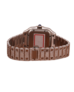 Reloj de pulsera para hombre, completamente en oro blanco, con esfera con incrustaciones de moissanita VVS certificada, estilo hip hop, con diamantes, hecho a mano. - Product Image 4