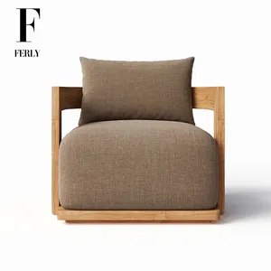 FERLY Offre spéciale, ensemble de canapés modernes pour l'extérieur, ensemble de canapés de jardin, ensemble de canapés de salon en teck, meubles, canapé de jardin
