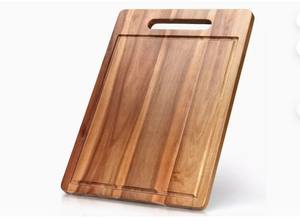 Planche à découper en bois d'acacia mince, longue, durable, surface sûre pour les couteaux, avec poignée confortable, parfaite pour une préparation et un service rapides - Product Image 6