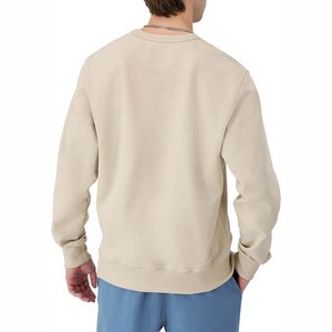 Sudadera de Cuello Redondo Beige para Hombre, Corte Regular, Tejido de Algodón, Color Sólido, Estilo Casual, Estilo Otoñal, Ropa Urbana, Corte Holgado para Adultos - Product Image 6