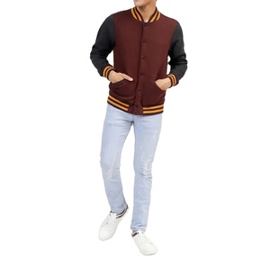Blouson universitaire unisexe formel avec manches contrastantes à motifs, fermeture éclair, imperméable, pour le printemps, taille XS, idéal pour les soirées de jeux par temps froid - Product Image 5