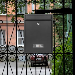 Boîte aux lettres moderne en métal robuste pour entrées de bureaux avec application de fixation murale, antirouille et durable, taille et couleur personnalisables - Product Image 4