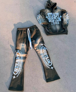 Nuevo conjunto de chándal DTG para hombre, sudadera con capucha estampada y pantalones deportivos, fábrica de ropa OEM - Product Image 2