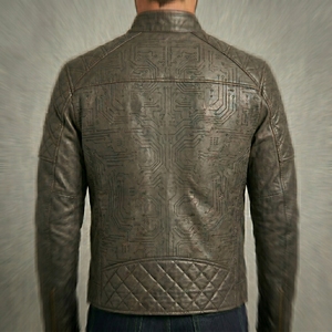 Nouveautés : Blousons motards décontractés pour hommes à col montant en cuir d'agneau véritable avec fermeture éclair et quatre poches pour l'hiver 2026 - Product Image 5