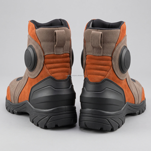 Botas Cortas de Motocicleta, Zapatos de Motocicleta Unisex, Impermeables, Estilo Racing, de Cuero, Botas de Montar con Protección Reforzada en el Tobillo, Antideslizantes - Product Image 2