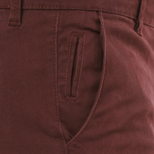 Men's Burgundy Straight Fit Polyester Oxford <b>Trousers</b> Mid Waist Button Fly Flat Front Casual <b>Summer</b> Lightweight Breathable - Product Image 3