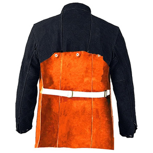 Veste de soudeur en cuir de vachette, résistante aux flammes, robuste, protection industrielle, protection corporelle, vêtements de travail pour la lutte contre les incendies - Product Image 3