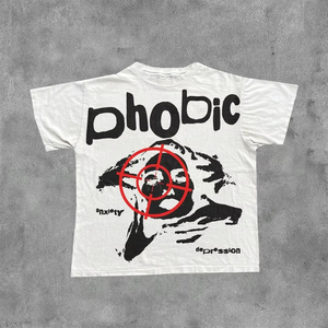 เสื้อยืดโพลีเอสเตอร์/คอตตอนทรงบ็อกซี่ หลวมสบาย ระบายอากาศได้ดี เป็นมิตรกับสิ่งแวดล้อม สตรีทแวร์ น้ำหนักมาก พิมพ์ลายดิจิทัล ความยาวปกติ - Product Image 4