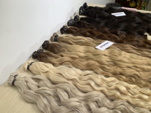 High Quality Nasa Hair 20 Inches Keratin Flat-tip Vietnamese Raw Virgin Human Hair Extensions Micro-link Clip-in <b>Bleached</b> Color - Product Image 1
