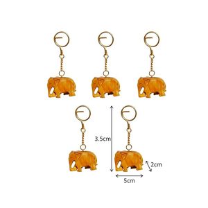 Handcrafted Wooden <b>Elephant</b> Carved Painted Key Chain Decorative Animal Keyring for Keys Bags <b>Gifts</b> - Product Image 4